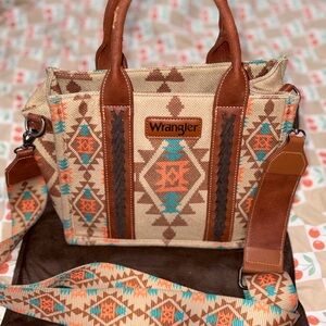 Wrangler Southwestern Tote Bag - Brown and Tan